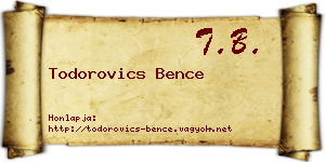 Todorovics Bence névjegykártya